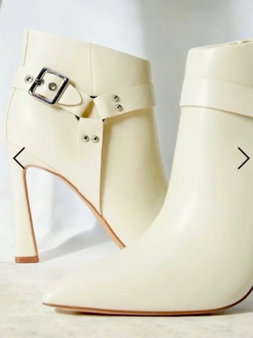 SHOE DAZZLE HENDRIX color Birch Pointed-Toe High-Heel Ankle Boots Size:8.5